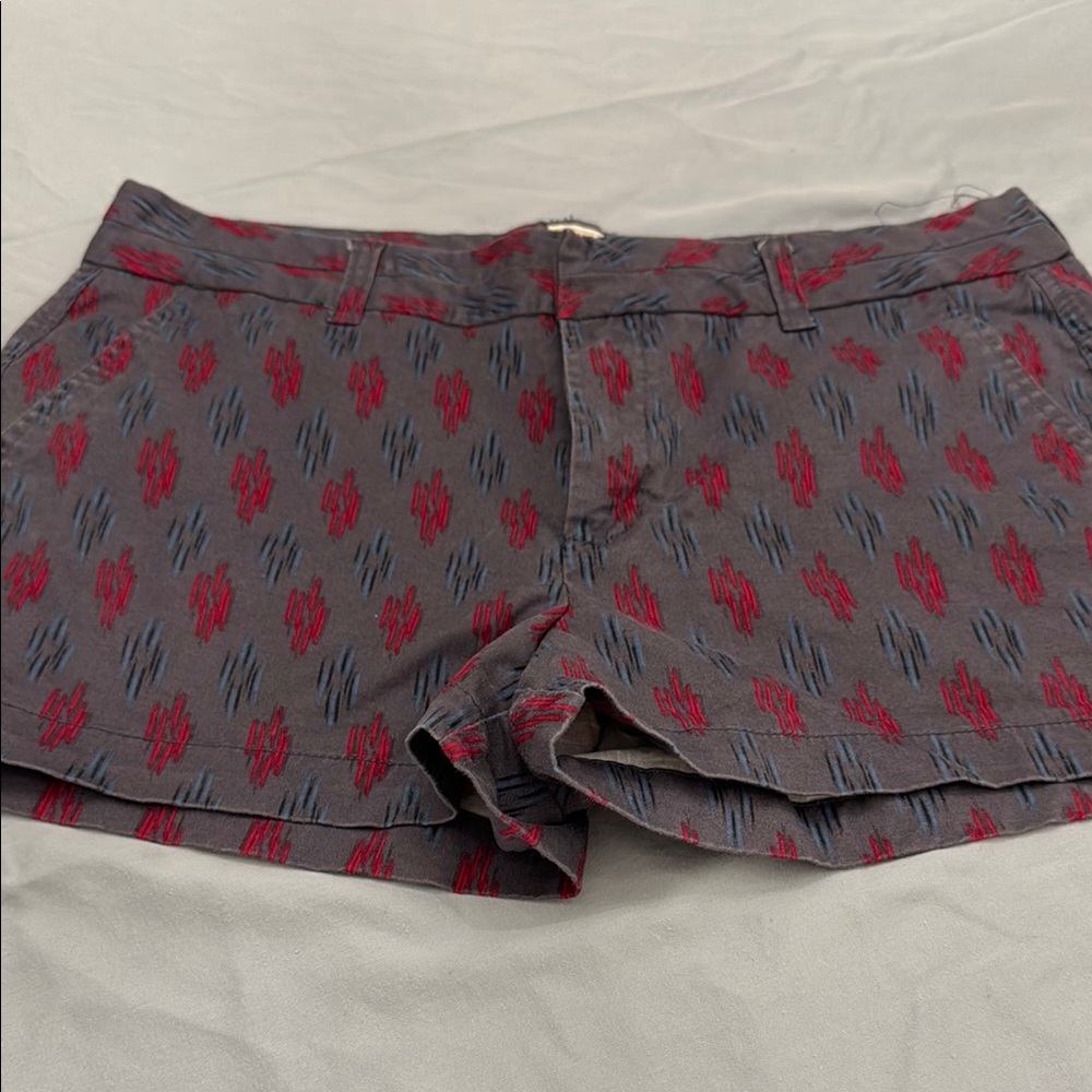 GAP Red and Gray Bermuda Shorts with Polka Dot Pattern